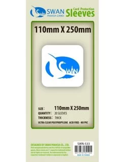 Swan: 110mm X 250mm: Sleeves For 7 Wonders Board Thick (20)