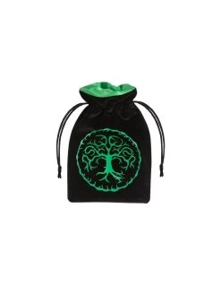 Forest Black & Green Velour Dice Bag