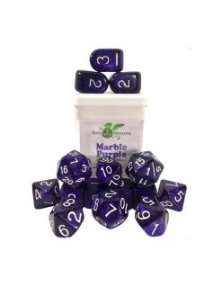 Polyhydral Diceset - 15 Dice: Marble Purple