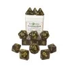 Polyhydral Diceset - 15 Dice: Translucent Black With Yellow Numbers -Speelgoed Winkel polyhydral diceset 15 dice translucent black with yellow numbers