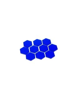 Transparant Hexagons 34mm (10x) - Blauw